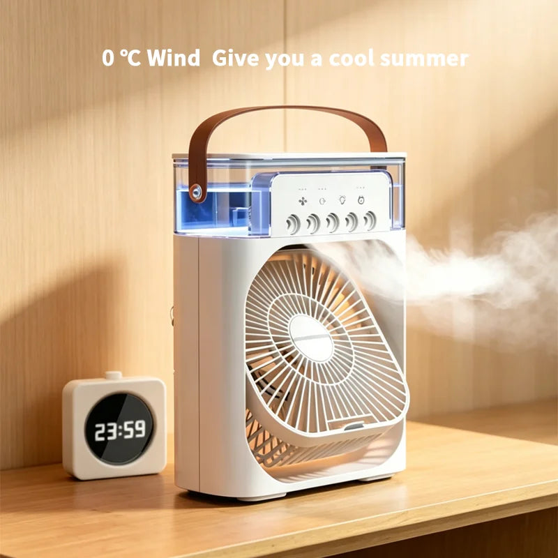 Portable USB Desktop Cooling Fan with Humidifier & Mist Spray — 3 Speed Settings