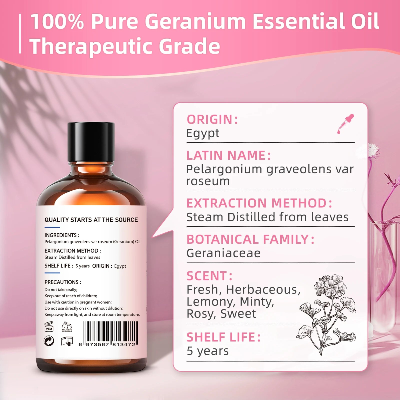 HIQILI 100ML Essential Oils,100% Pure Nature for Aromatherapy, Diffuser, Humidifier, Massage, Relieve Anxiety & Stress