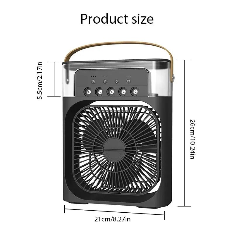Portable USB Desktop Cooling Fan with Humidifier & Mist Spray — 3 Speed Settings
