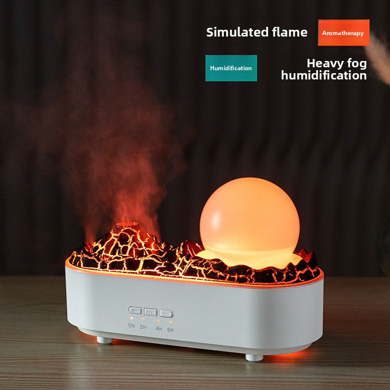 Flame Aromatherapy Humidifier — 200ml Desktop Essential Oil Diffuser with Mood Mist