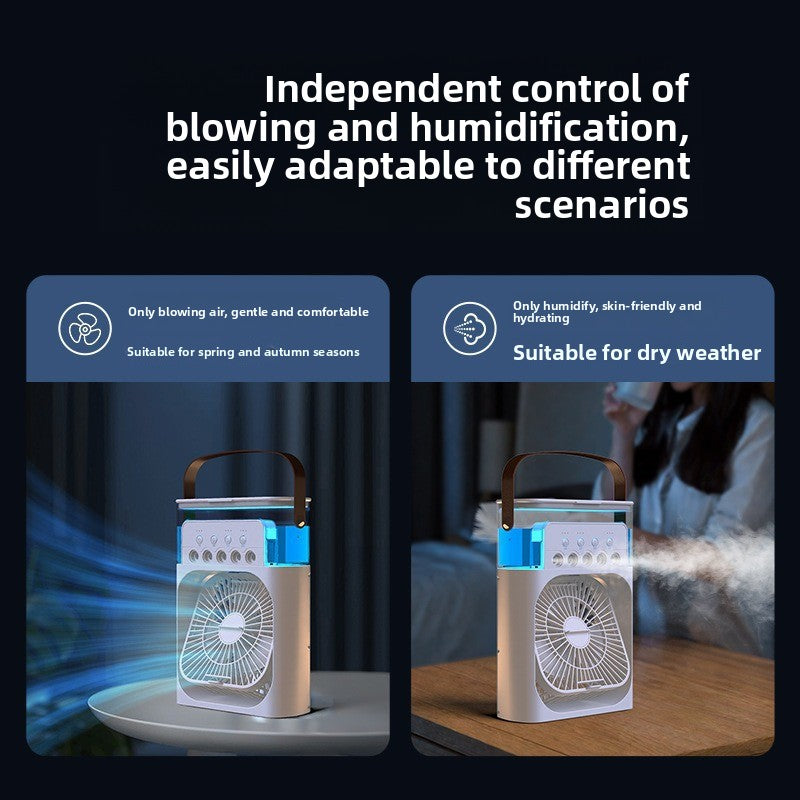 Multifunctional USB Desktop Humidifier Fan with Light